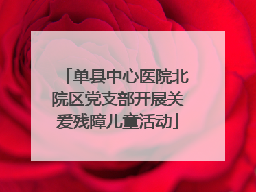 单县中心医院北院区党支部开展关爱残障儿童活动
