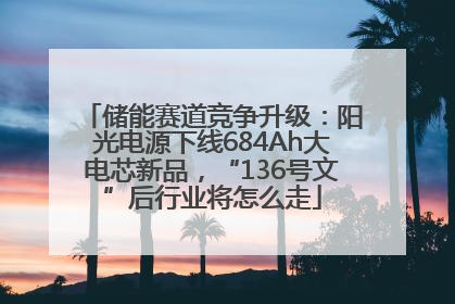 储能赛道竞争升级：阳光电源下线684Ah大电芯新品，“136号文”后行业将怎么走