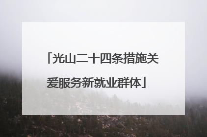 光山二十四条措施关爱服务新就业群体