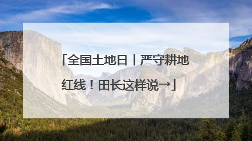 全国土地日丨严守耕地红线！田长这样说→