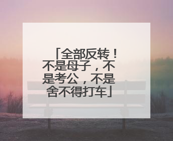 全部反转！不是母子，不是考公，不是舍不得打车