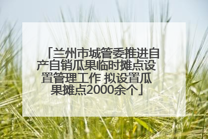 兰州市城管委推进自产自销瓜果临时摊点设置管理工作 拟设置瓜果摊点2000余个