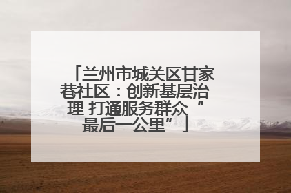 兰州市城关区甘家巷社区：创新基层治理 打通服务群众“最后一公里”