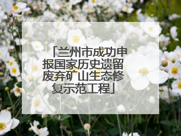 兰州市成功申报国家历史遗留废弃矿山生态修复示范工程