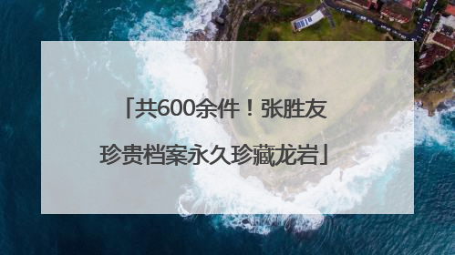 共600余件！张胜友珍贵档案永久珍藏龙岩
