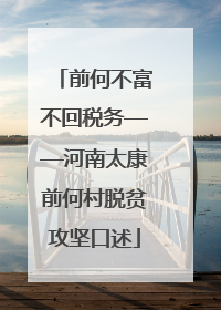 前何不富不回税务——河南太康前何村脱贫攻坚口述
