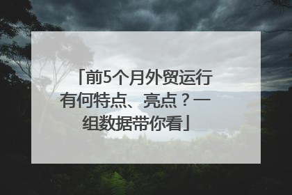 前5个月外贸运行有何特点、亮点？一组数据带你看