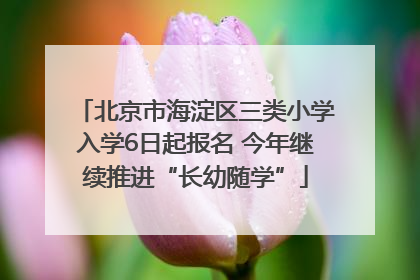 北京市海淀区三类小学入学6日起报名 今年继续推进“长幼随学”