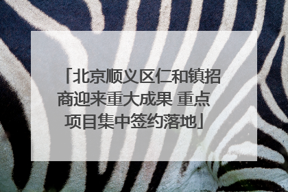 北京顺义区仁和镇招商迎来重大成果 重点项目集中签约落地