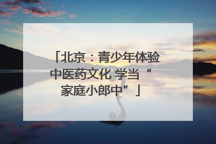 北京：青少年体验中医药文化 学当“家庭小郎中”