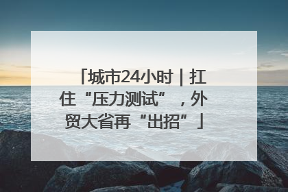 城市24小时｜扛住“压力测试”，外贸大省再“出招”