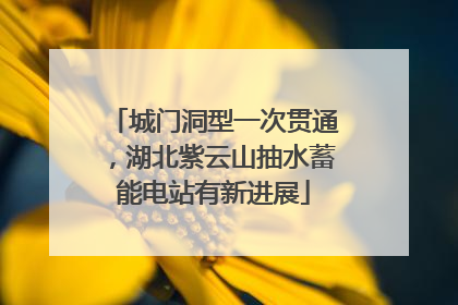 城门洞型一次贯通，湖北紫云山抽水蓄能电站有新进展