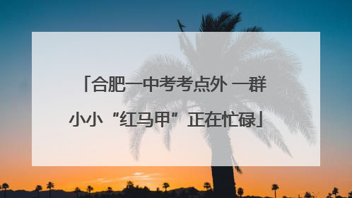 合肥一中考考点外 一群小小“红马甲”正在忙碌