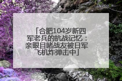 合肥104岁新四军老兵的抗战记忆：亲眼目睹战友被日军飞机炸弹击中