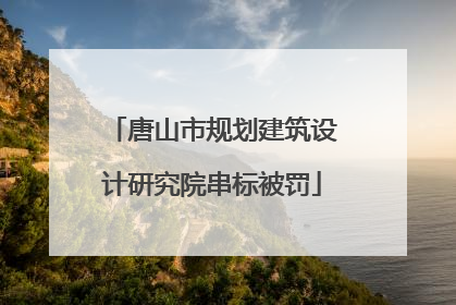 唐山市规划建筑设计研究院串标被罚