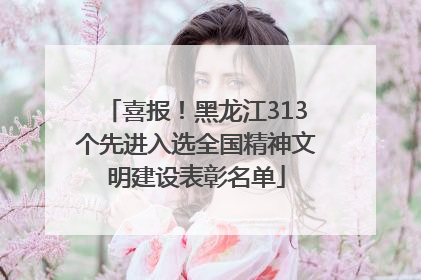 喜报！黑龙江313个先进入选全国精神文明建设表彰名单