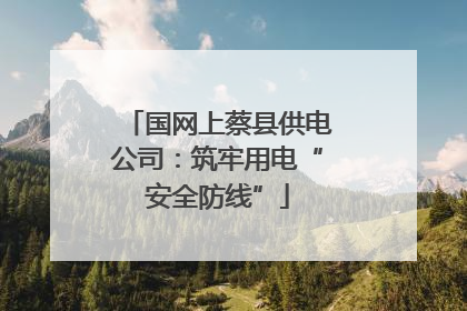国网上蔡县供电公司：筑牢用电“安全防线”