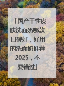 国产干性皮肤洗面奶哪款口碑好，好用的洗面奶推荐2025，不要错过