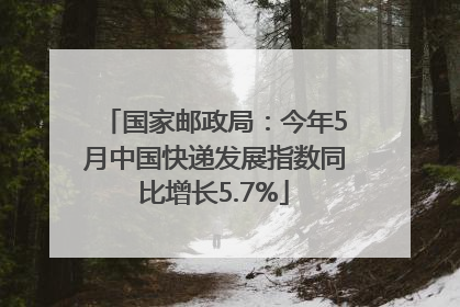 国家邮政局：今年5月中国快递发展指数同比增长5.7%