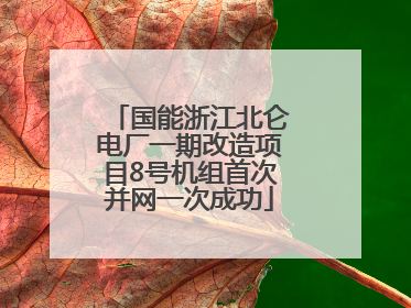 国能浙江北仑电厂一期改造项目8号机组首次并网一次成功