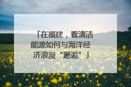 在福建，看清洁能源如何与海洋经济浪漫“邂逅”