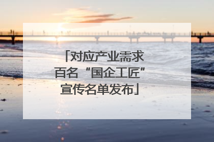 对应产业需求 百名“国企工匠”宣传名单发布