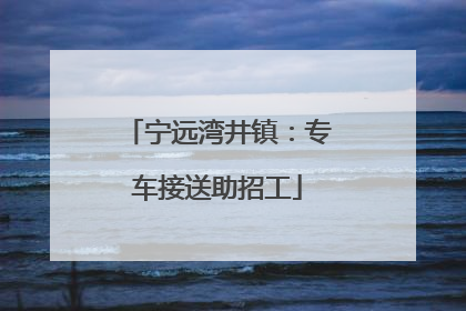宁远湾井镇：专车接送助招工