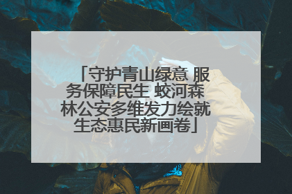 守护青山绿意 服务保障民生 蛟河森林公安多维发力绘就生态惠民新画卷