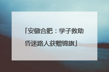 安徽合肥：学子救助昏迷路人获赠锦旗