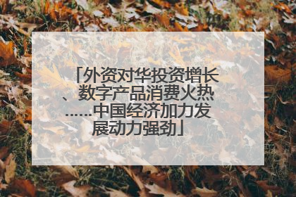 外资对华投资增长、数字产品消费火热……中国经济加力发展动力强劲