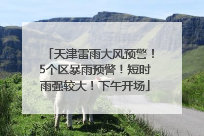 天津雷雨大风预警！5个区暴雨预警！短时雨强较大！下午开场