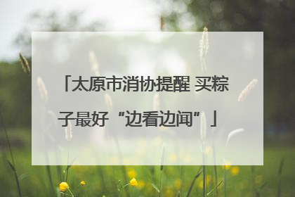 太原市消协提醒 买粽子最好“边看边闻”
