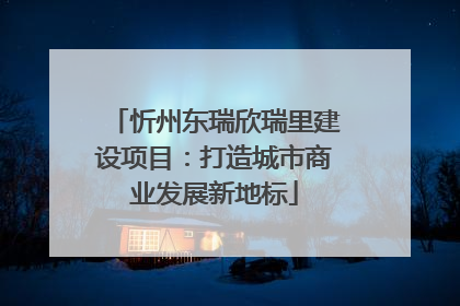 忻州东瑞欣瑞里建设项目：打造城市商业发展新地标