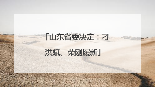 山东省委决定：刁洪斌、荣刚履新