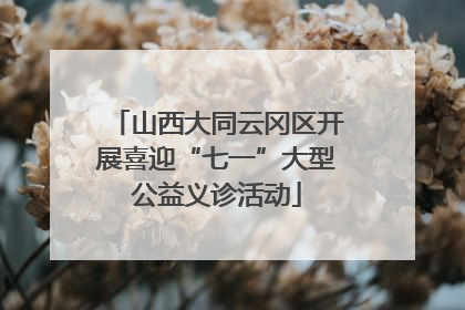 山西大同云冈区开展喜迎“七一”大型公益义诊活动