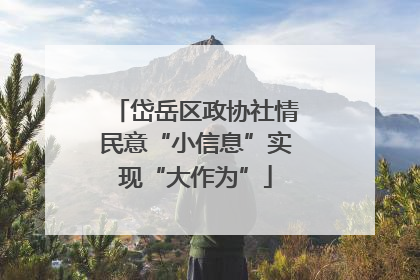 岱岳区政协社情民意“小信息”实现“大作为”