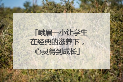 峨眉一小让学生在经典的滋养下，心灵得到成长
