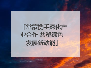 常蒙携手深化产业合作 共塑绿色发展新动能