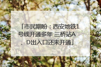 市民期盼：西安地铁1号线开通多年 三桥站A、D出入口还未开通