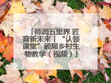 师润五里界 匠育新未来丨“认领课堂”破局乡村生物教学（视频）