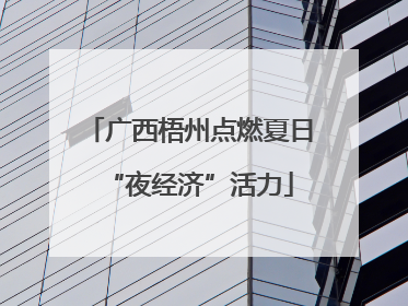 广西梧州点燃夏日“夜经济”活力