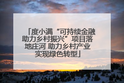 度小满“可持续金融助力乡村振兴”项目落地庄河 助力乡村产业实现绿色转型