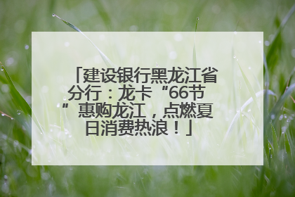 建设银行黑龙江省分行：龙卡“66节”惠购龙江，点燃夏日消费热浪！