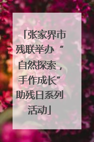 张家界市残联举办“自然探索，手作成长”助残日系列活动