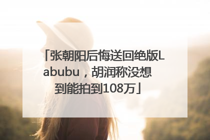 张朝阳后悔送回绝版Labubu，胡润称没想到能拍到108万
