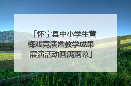 怀宁县中小学生黄梅戏竞演暨教学成果展演活动圆满落幕