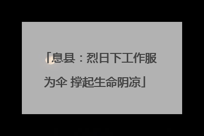 息县：烈日下工作服为伞 撑起生命阴凉