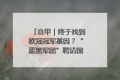 意甲｜终于找到欧冠冠军基因？“蓝黑军团”聘请国米名宿齐沃执教