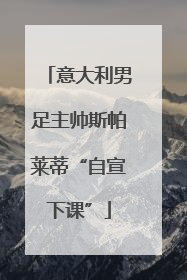 意大利男足主帅斯帕莱蒂“自宣下课”