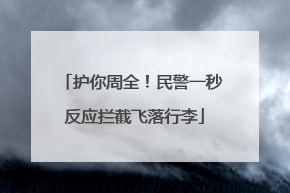 护你周全！民警一秒反应拦截飞落行李